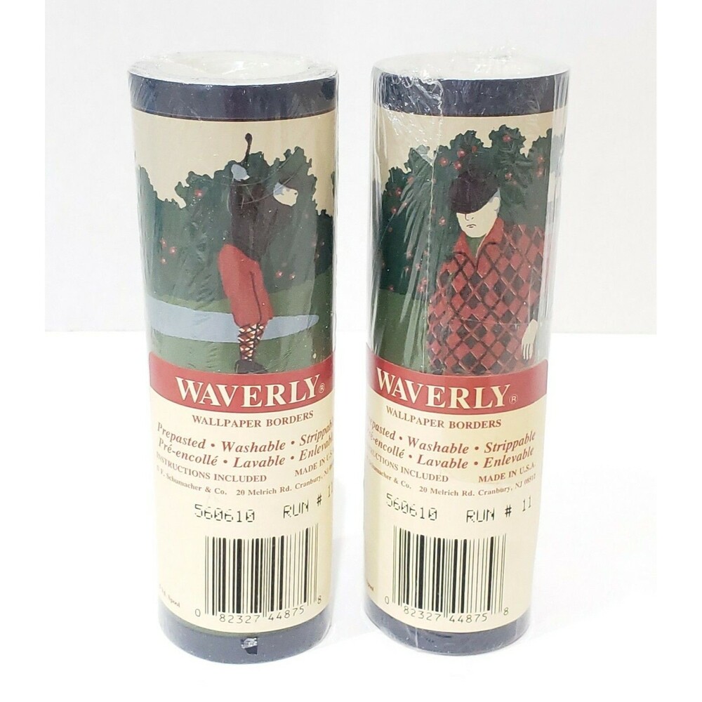 2 Rolls Lot Waverly Wallpaper Golf Course Border 5 Yards Golfing Golfer Man Cave